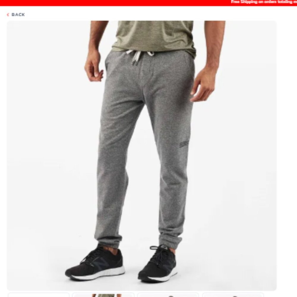 Vuori Balboa Pant Gray Jogger Athleisure Loungewear Workout Travel Yoga Running